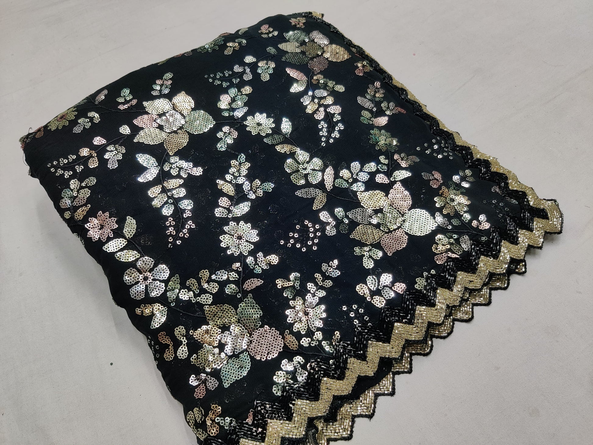 Black sequence saree Partywear sarees SaffronFashion