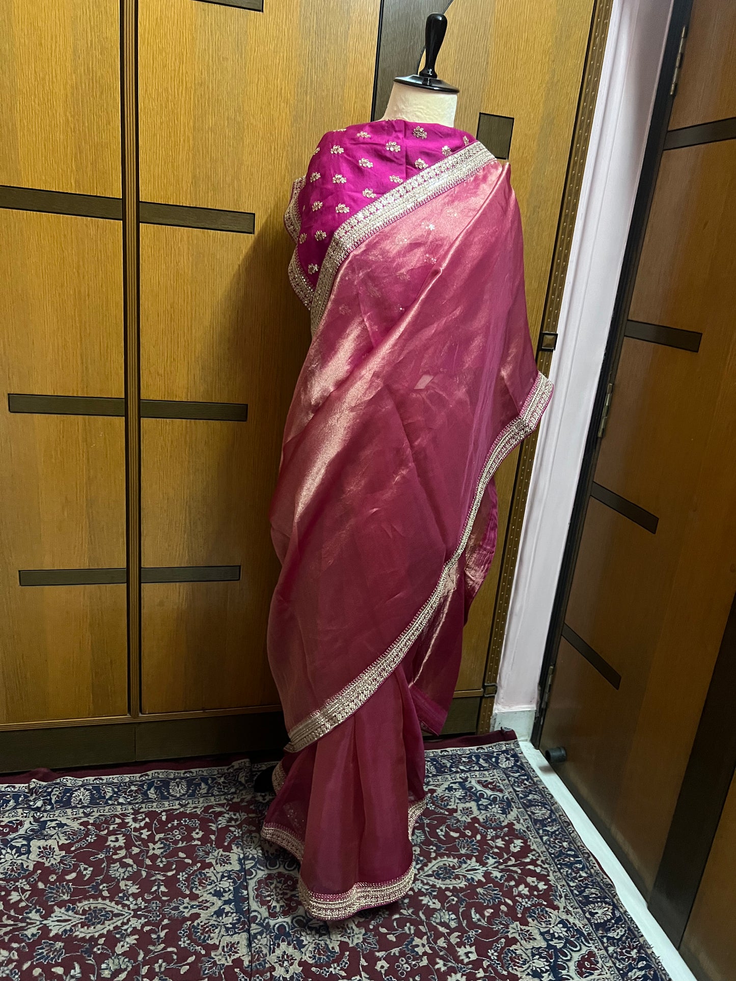 Moumi Kanjeevaram inspired tissue organza saree - Saffronfashionindia