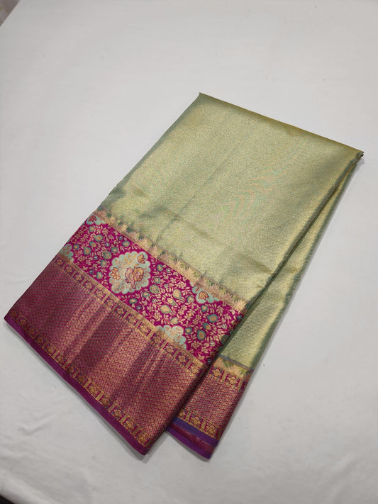 Kismis meenakari saree Kanjeevaram saree Indian sari blouse - Saffronfashionindia