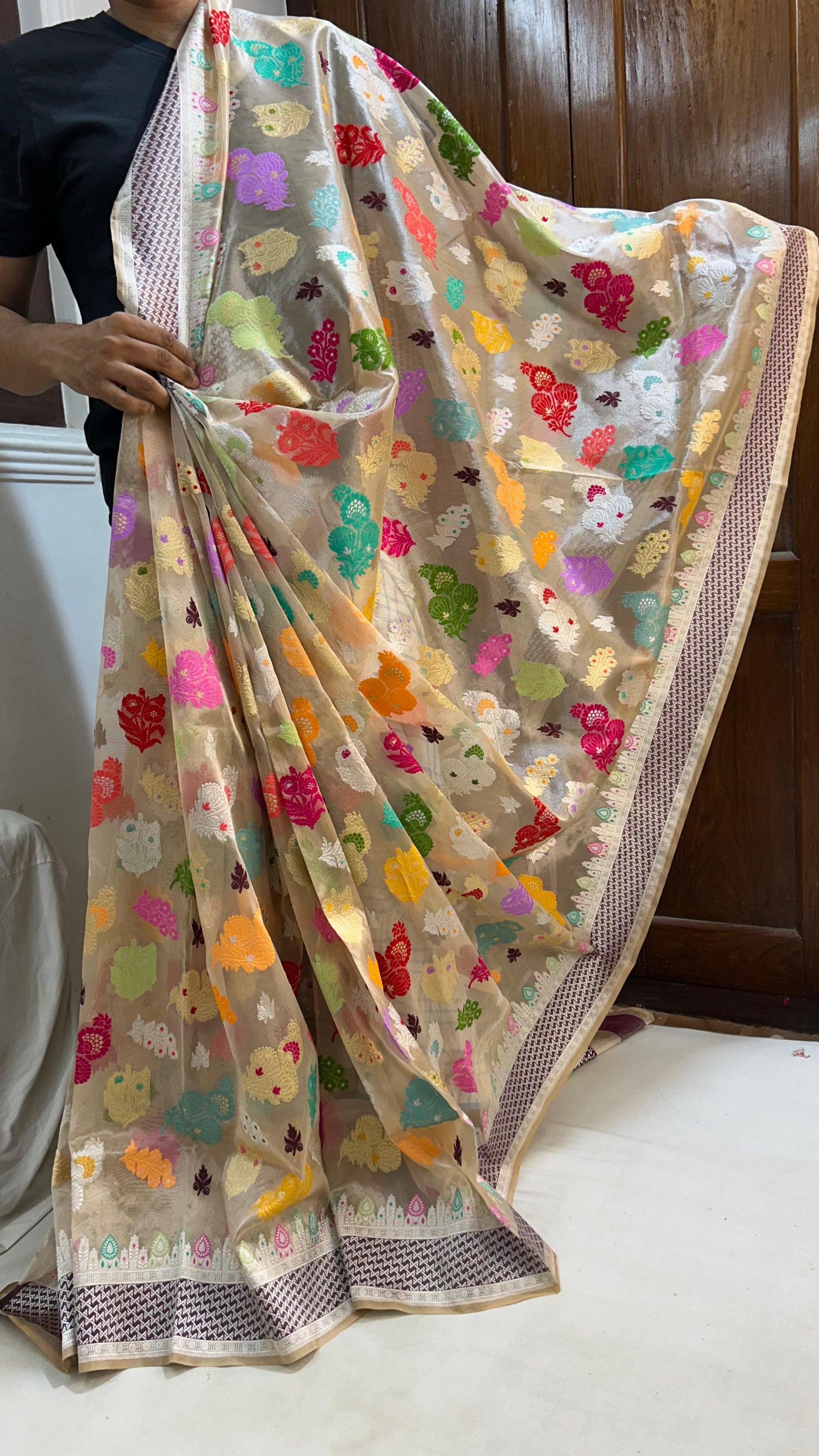 Subhanallah katan tissue saree Indian saree wedding sari SaffronFashion