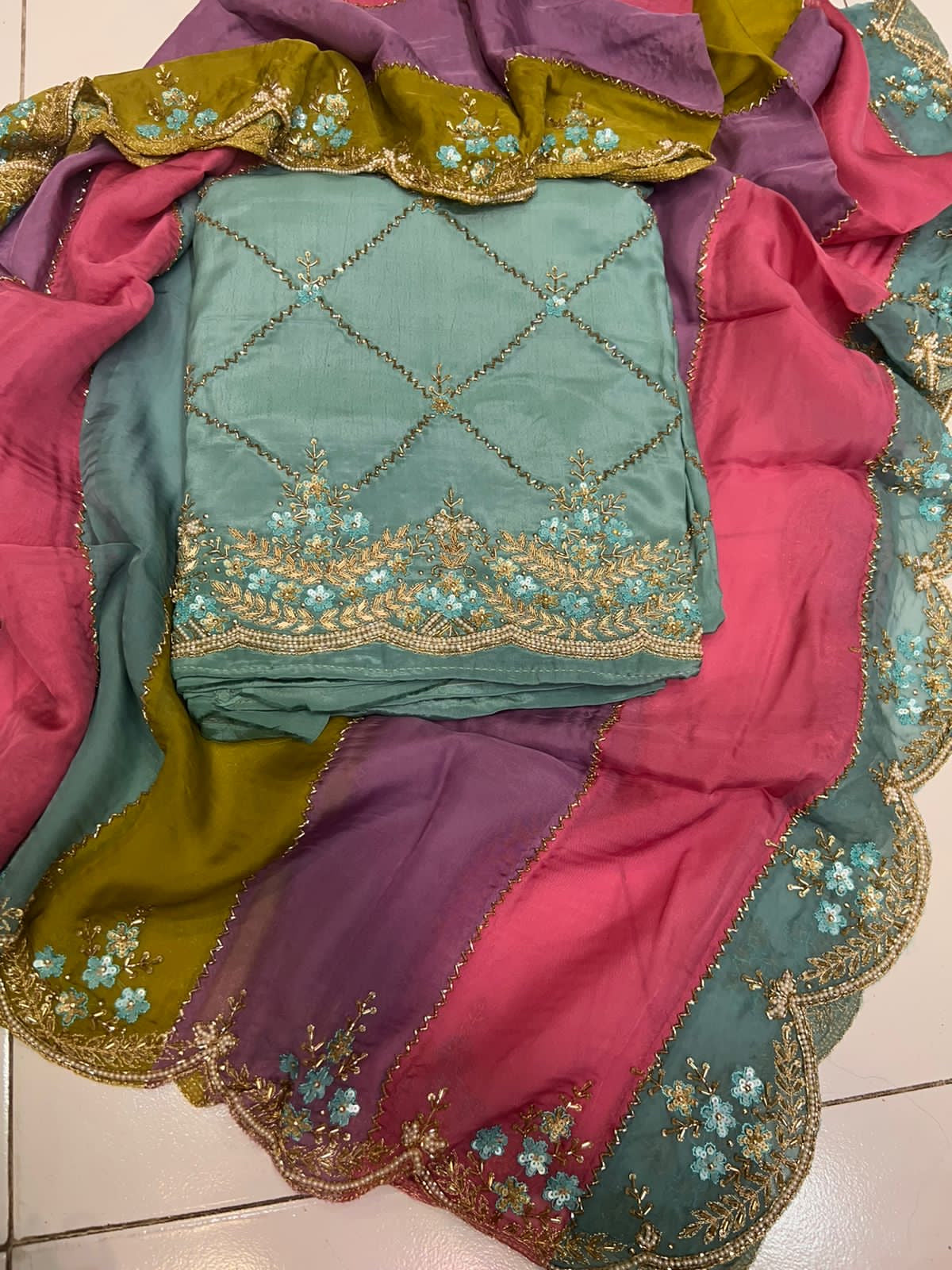 Labini crepe salwar suit Indian suit - Saffronfashionindia