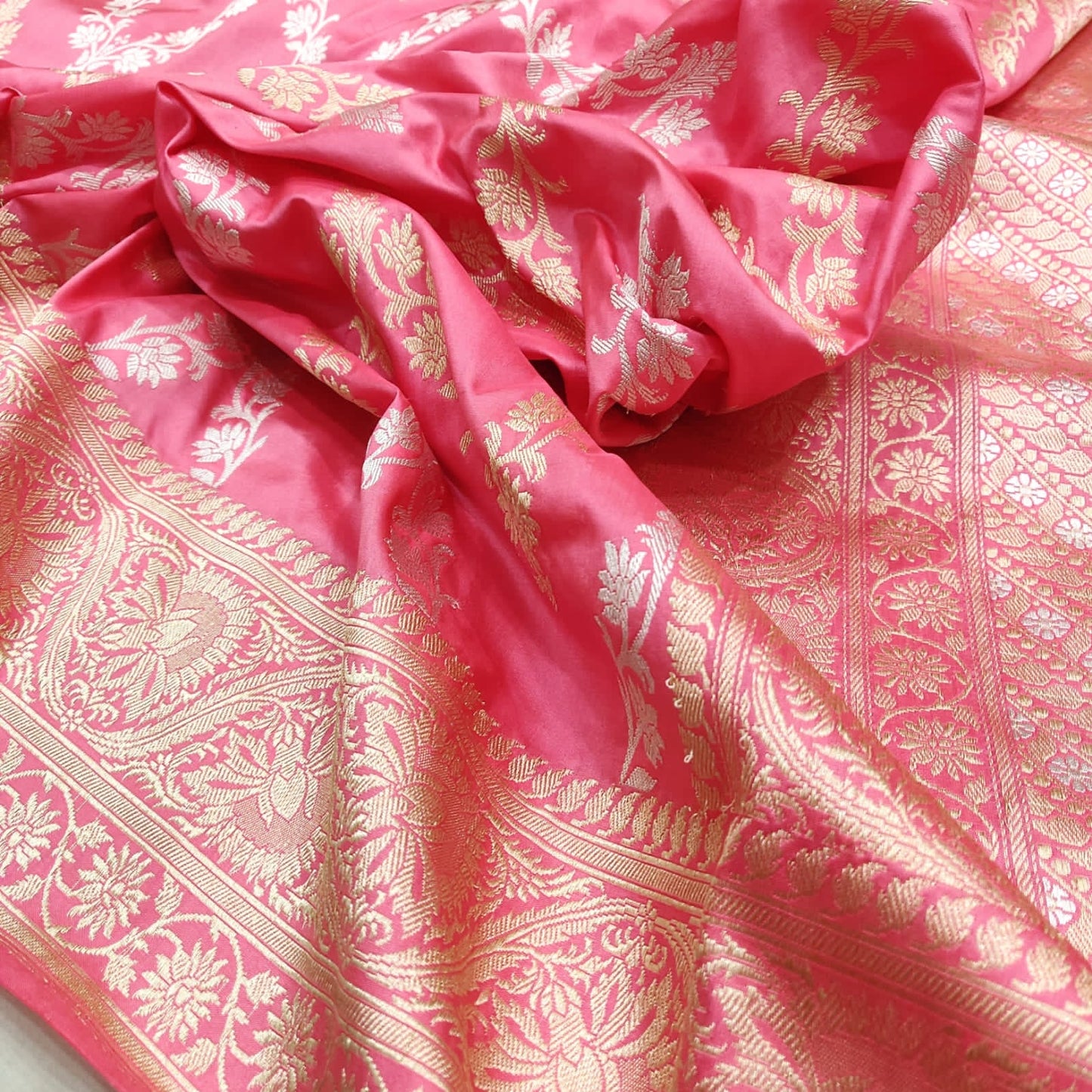 Chandani Katan silk handwoven saree - Saffronfashionindia