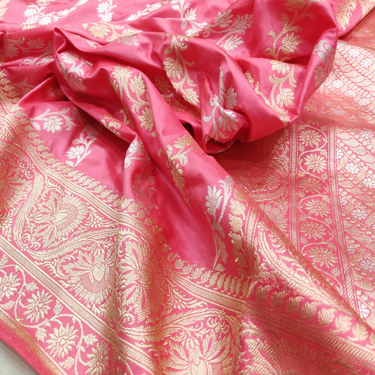 Chandani Katan silk handwoven saree - Saffronfashionindia