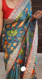 Kalamkari Gajji silk saree gottapatti saree