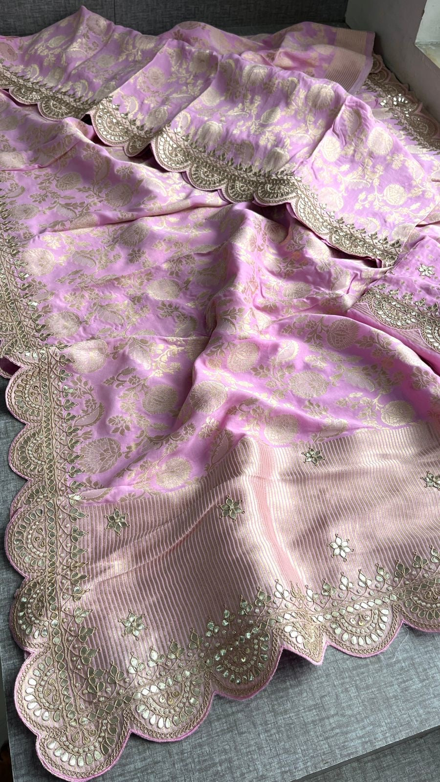 Liama Khaddi Gorgette saree Indian saree traditional sarees - Saffronfashionindia