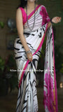 Artistic saree stylish trendy black white saree