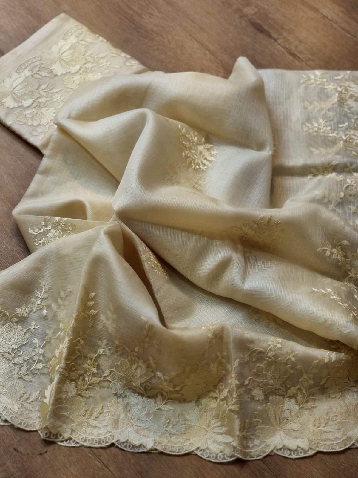 Floral kota saree tussar saree Indian sari blouse - Saffronfashionindia