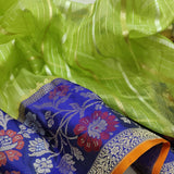 Green Kora Handwoven Saree zari sari