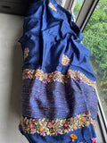 Munga French knot saree royal blue sarees