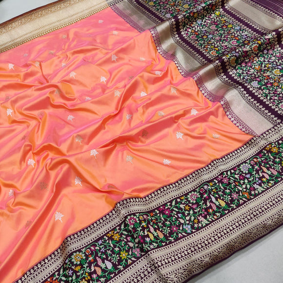 Zari katan handwoven kadwa saree silk sarees