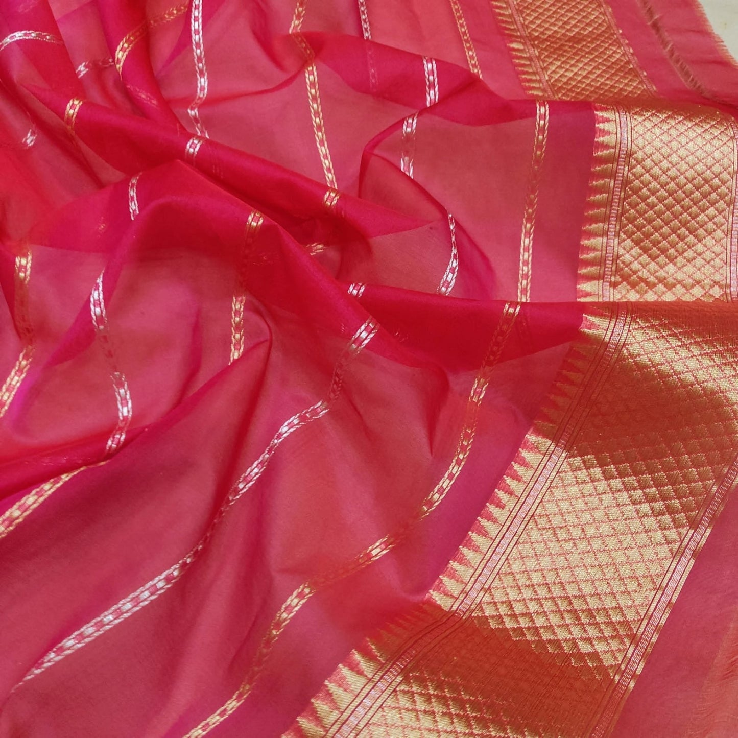 Avshika sarees Kora saree handwoven sari blouse SaffronFashion