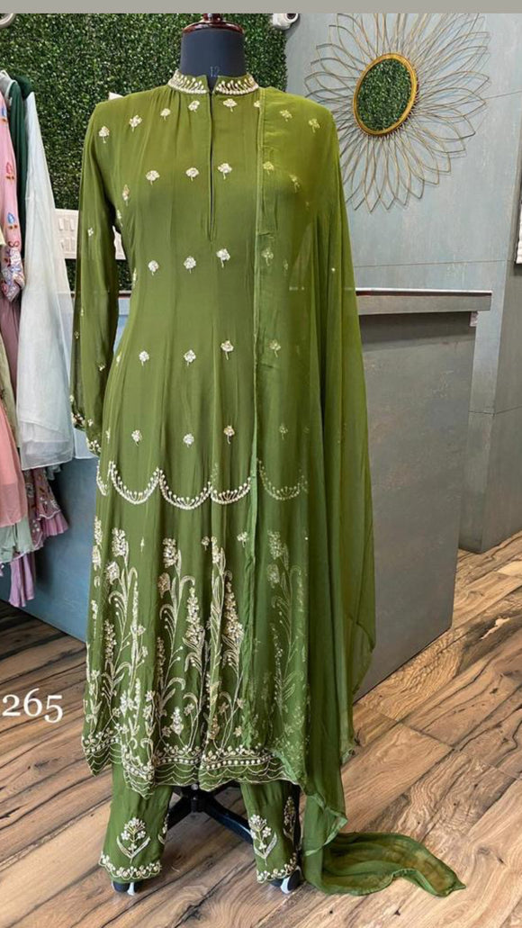 Green lavina Gorgette gown