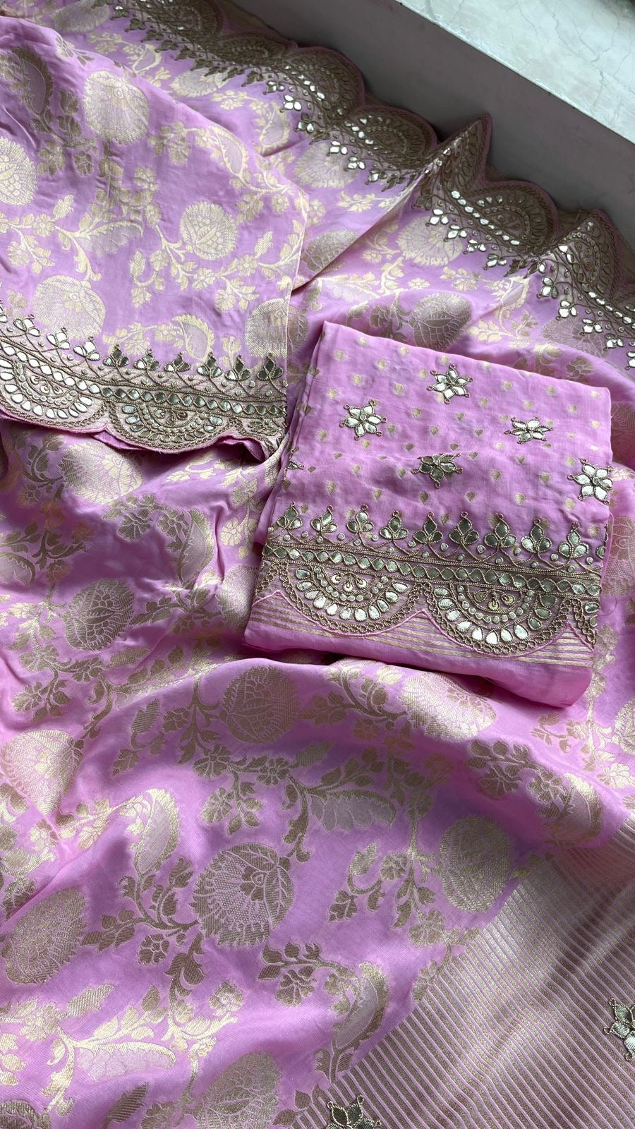 Liama Khaddi Gorgette saree Indian saree traditional sarees - Saffronfashionindia