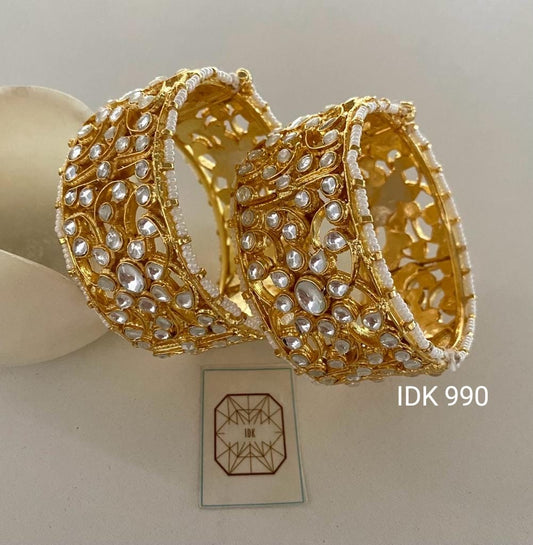 Benita Kundan bangle Indian Jewelry - Saffronfashionindia