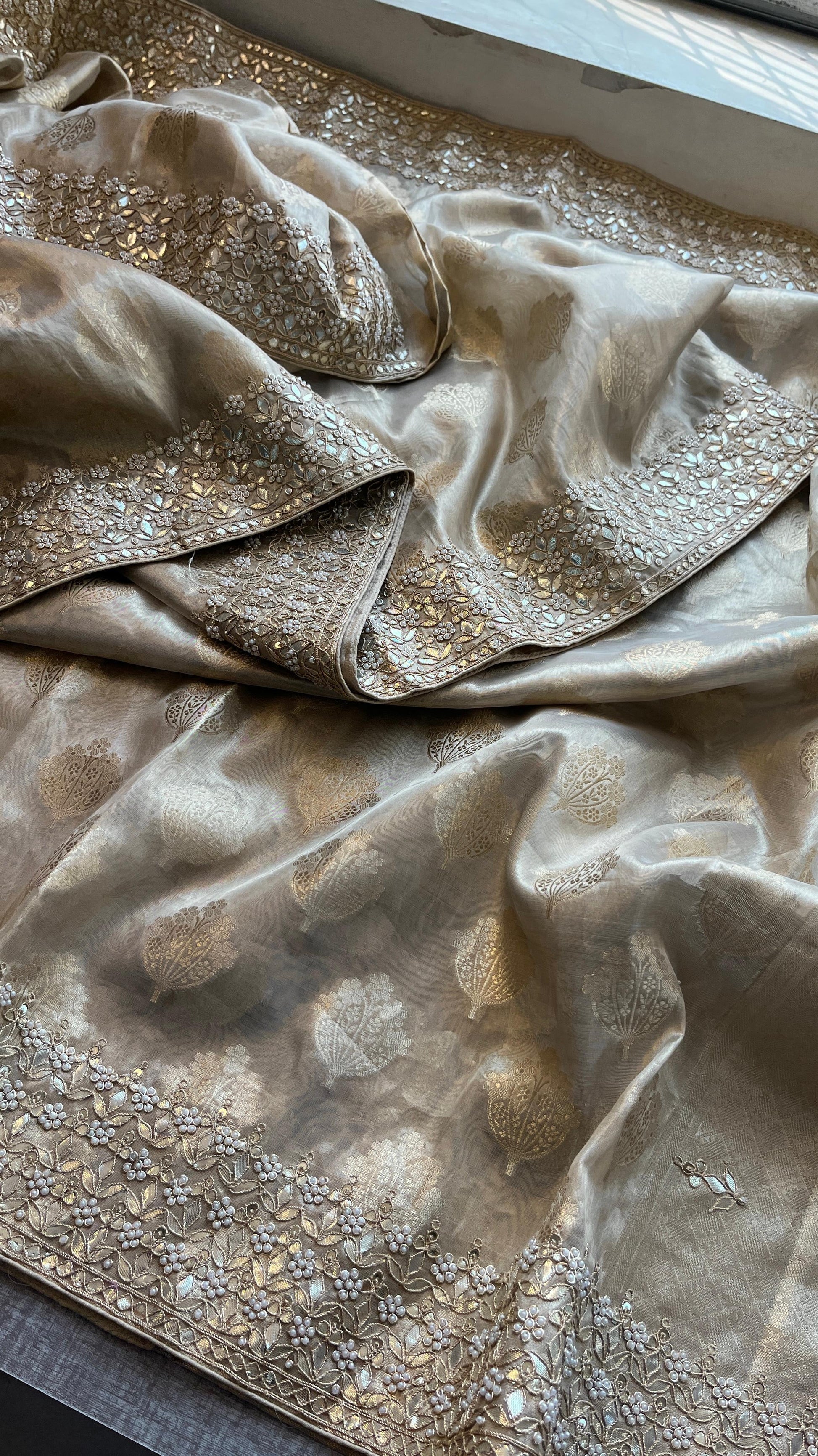 Yasmini tissue silk saree handloom saree Indian traditional sarees SaffronFashion