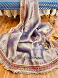 Lavender Banarsi tissue saree Partywear sarees