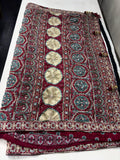 Ajrakh saree hand embroidered saree women sari blouse SaffronFashion