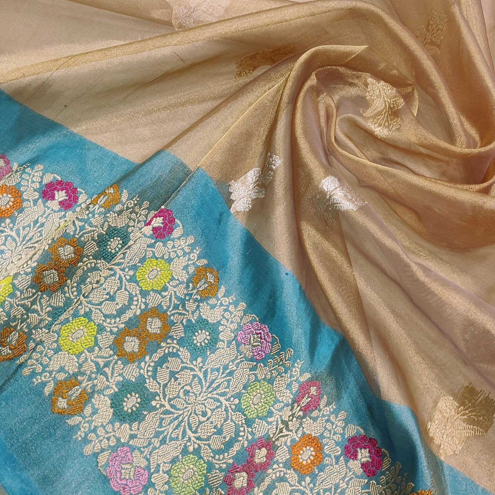 Rosal kadwa tissue handwoven saree - Saffronfashionindia