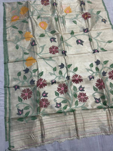 Aviza handwoven tussar floral saree