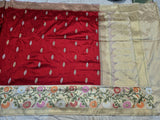 Red Banarsi katan silk saree kadwa sarees blouse Indian sari SaffronFashion