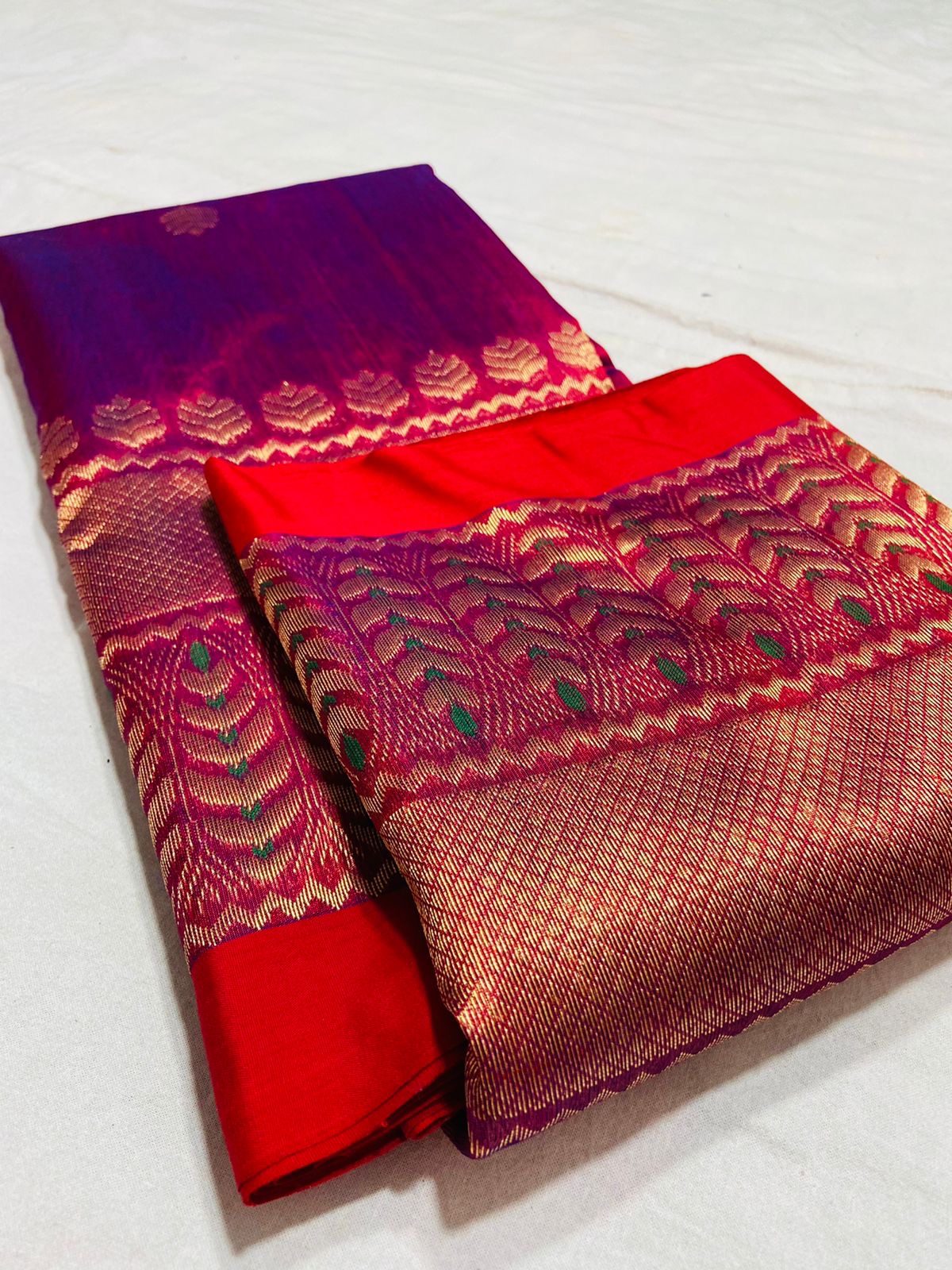 Vinisha Chanderi handloom saree pattu silk saree SaffronFashion