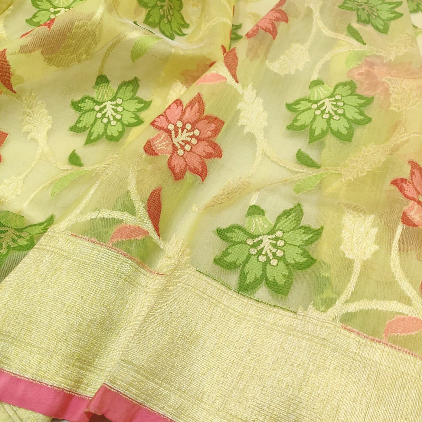 Kawisha kora handloom zari sarees - Saffronfashionindia