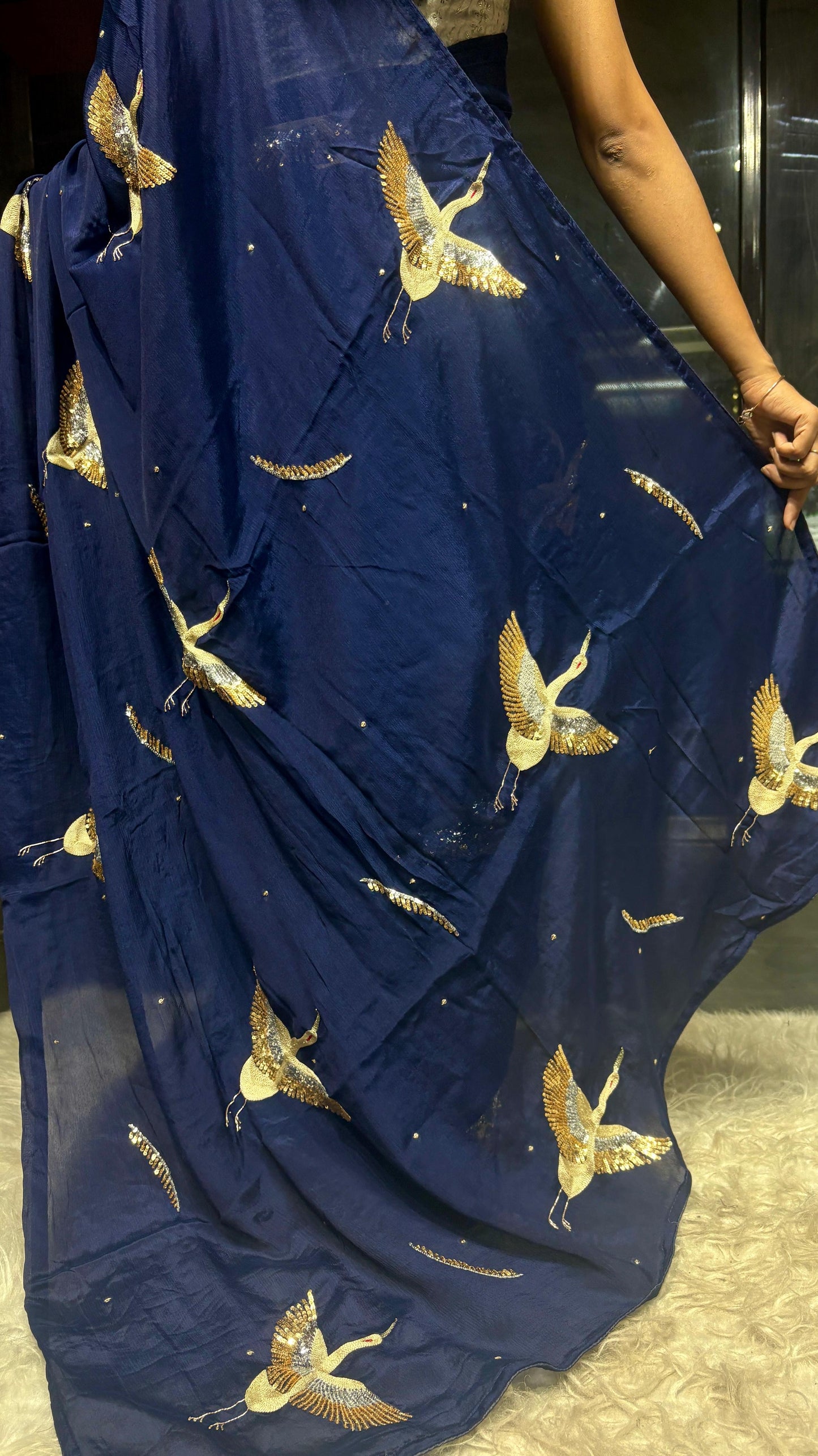 Bird inspired saree Partywear sarees Indian sari blouse Saffronfashionindia
