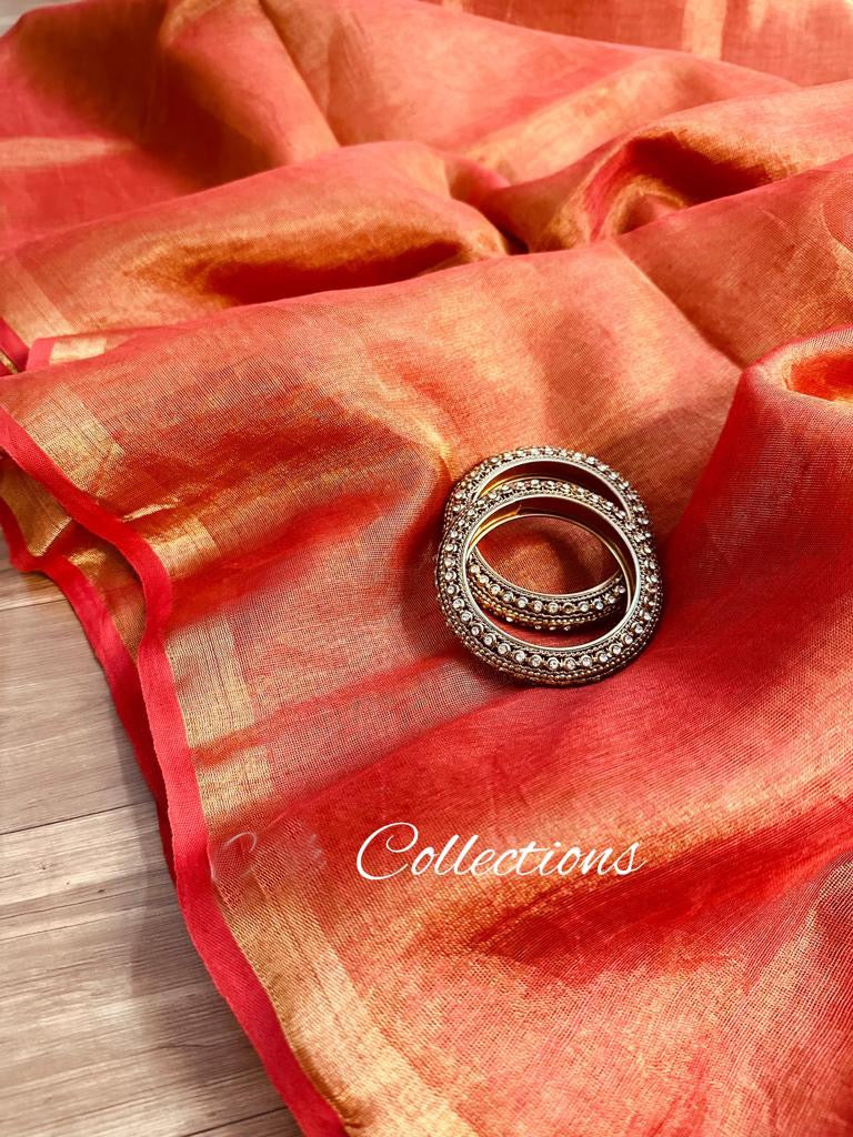 Limiha dual toned Saree Linen Sarees - Saffronfashionindia