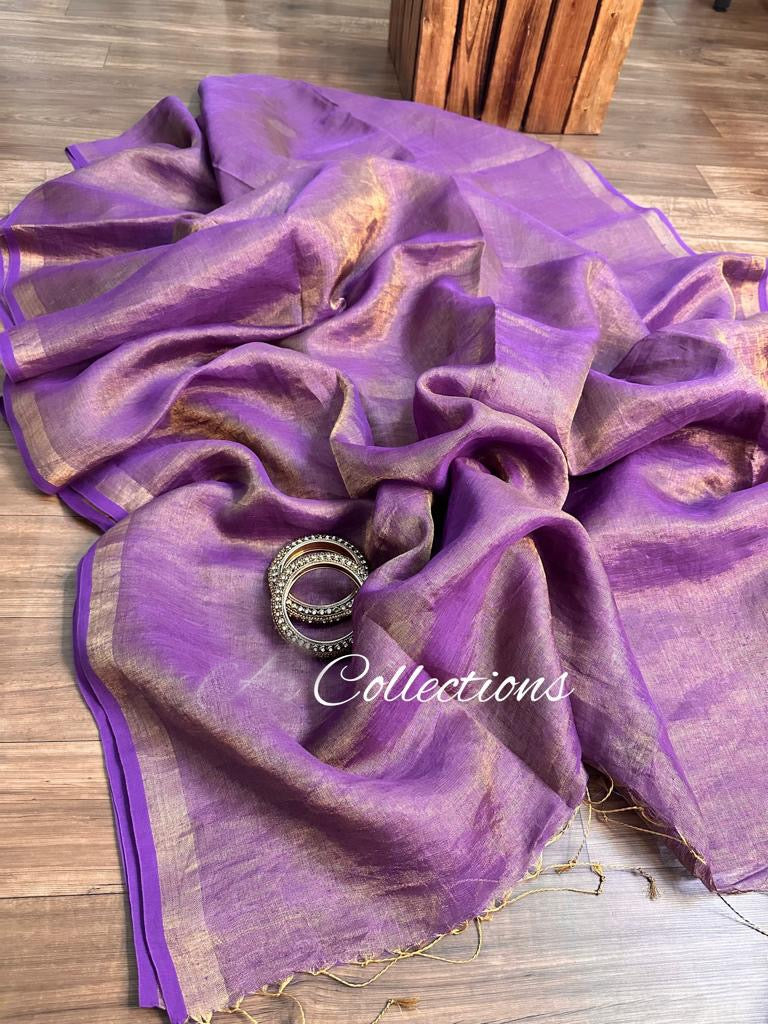 Limiha dual toned Saree Linen Sarees - Saffronfashionindia