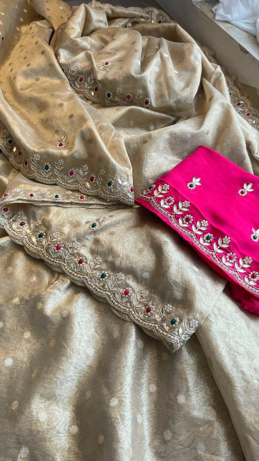 Tissue silk saree Indian saree bragging by mmmmmp SAFFRONFASHION