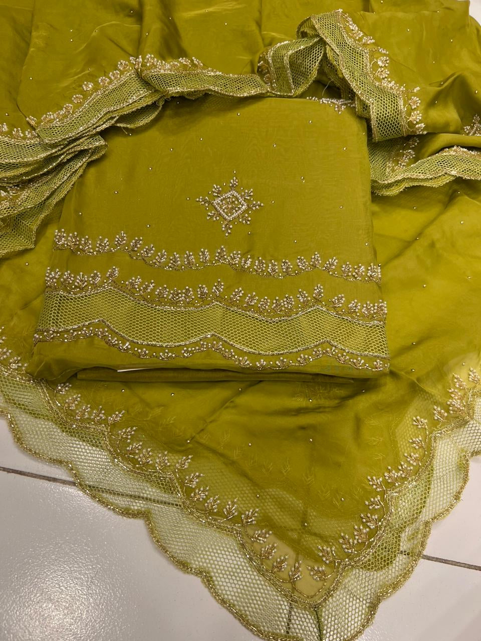 Kanisha organza salwar suit traditional dress - Saffronfashionindia