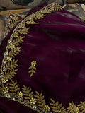Simana tissue organza saree,,,,,reception sari