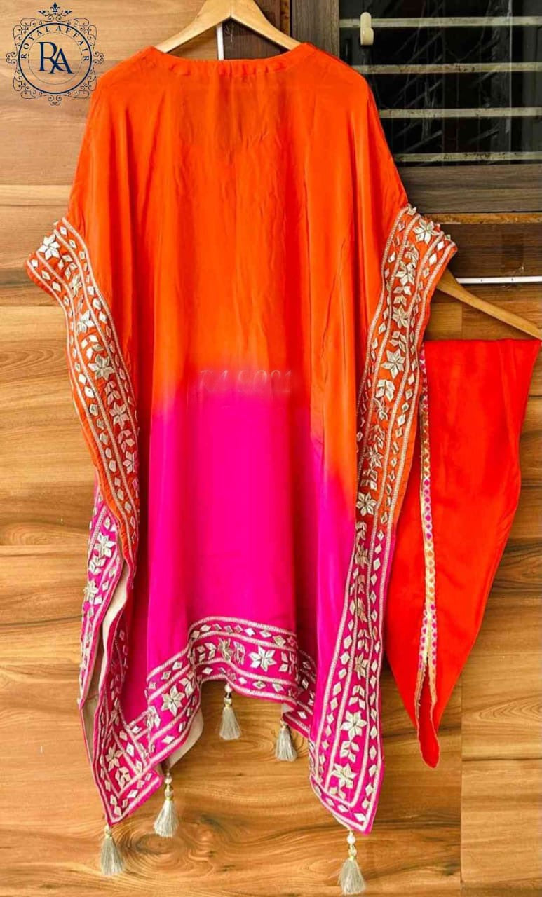 Kaftan Set Gottapatti kaftan party wear dresses - Saffronfashionindia