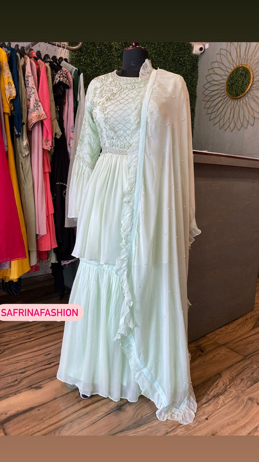 Mahira long gown indoweatern gown - Saffronfashionindia