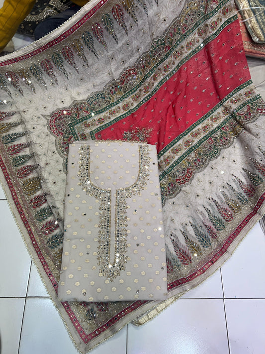 Simmer Organza Suit Punjabi Salwar suit - Saffronfashionindia