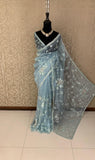 Elegant beautiful organza saree Partywear saree blouse reception saree