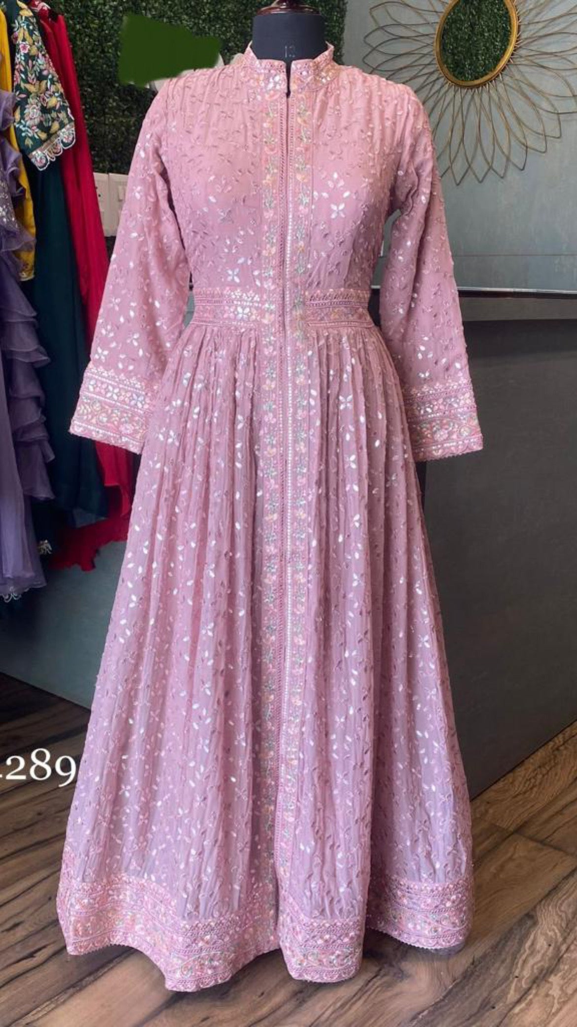 Pinkjaana gown partywear gown - Saffronfashionindia