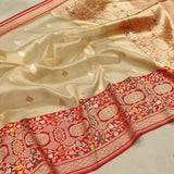 Laaju handwoven saree tissue saree blouse