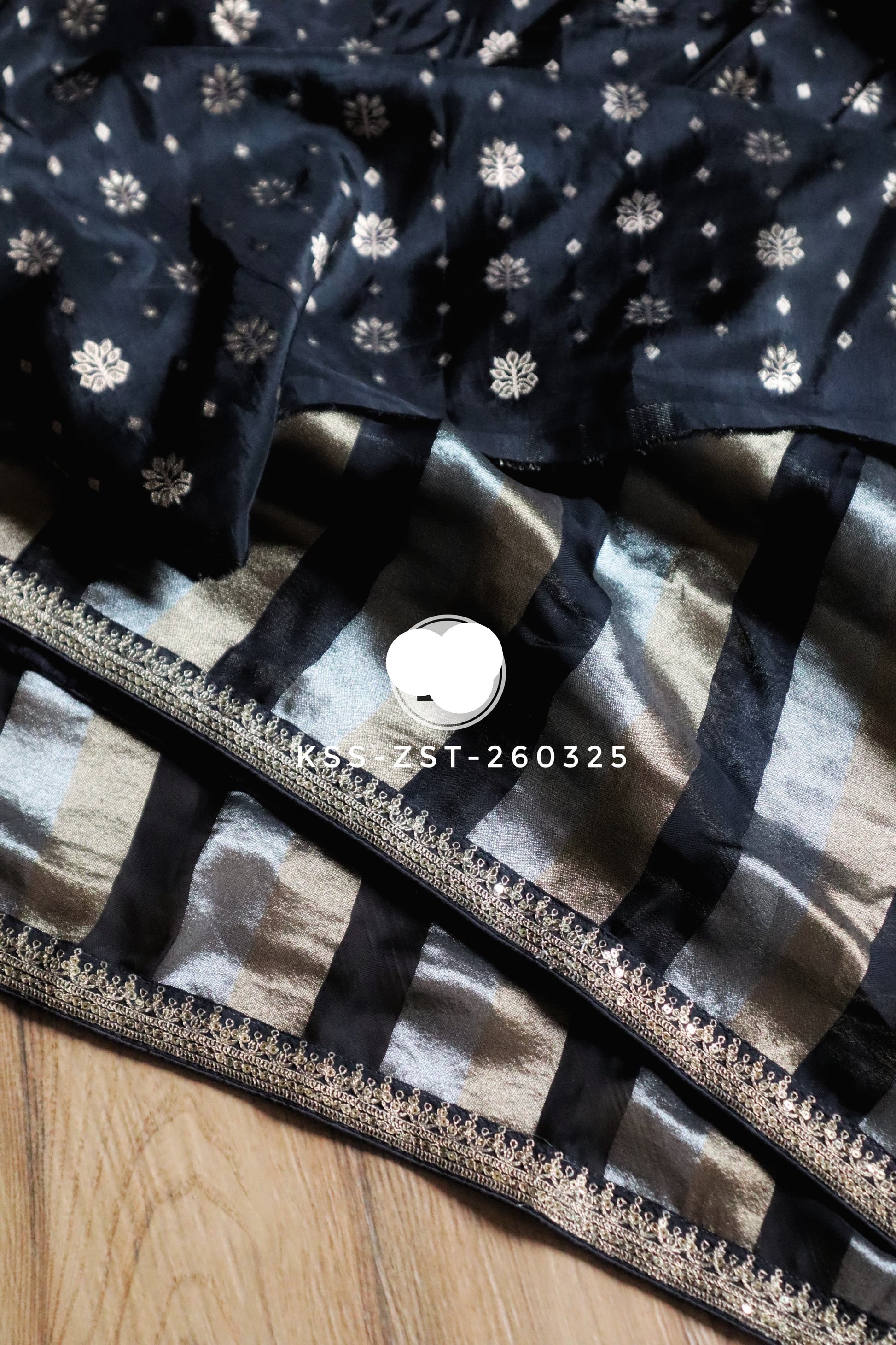 Striped Kora silk saree partywear sarees Indian sari SaffronFashion