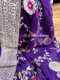 Banarsi Khaddi Gorgette weaving sarees floral saree