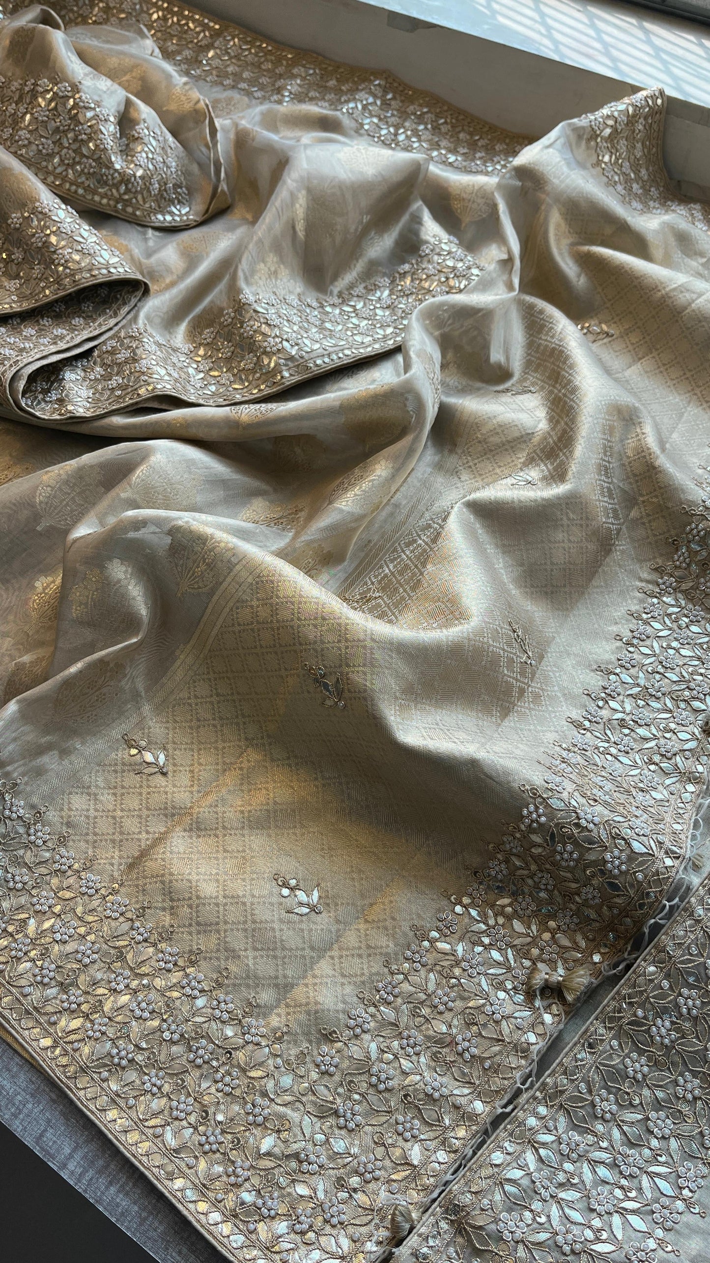 Yasmini tissue silk saree handloom saree Indian traditional sarees SaffronFashion