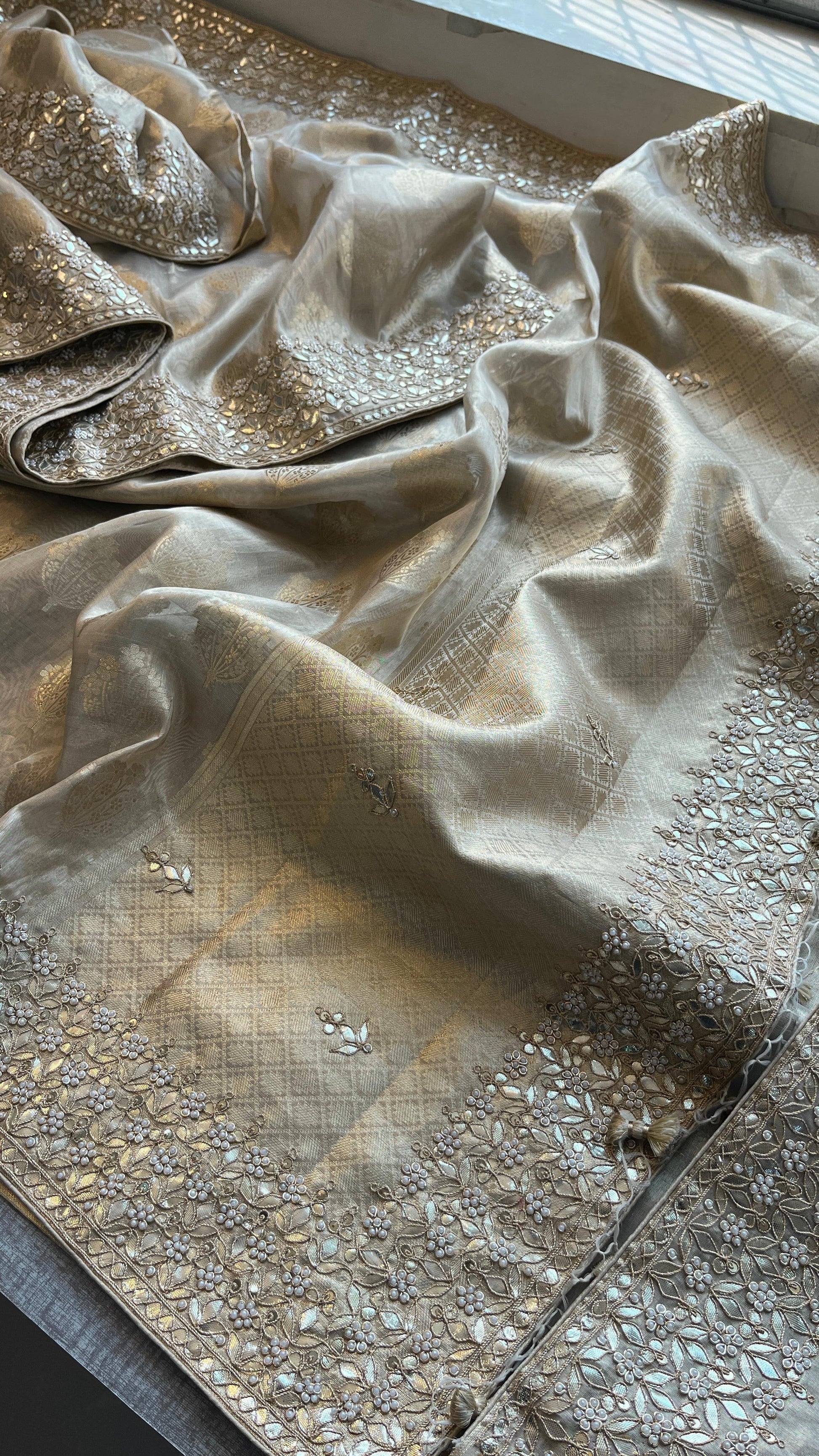 Yasmini tissue silk saree handloom saree Indian traditional sarees SaffronFashion