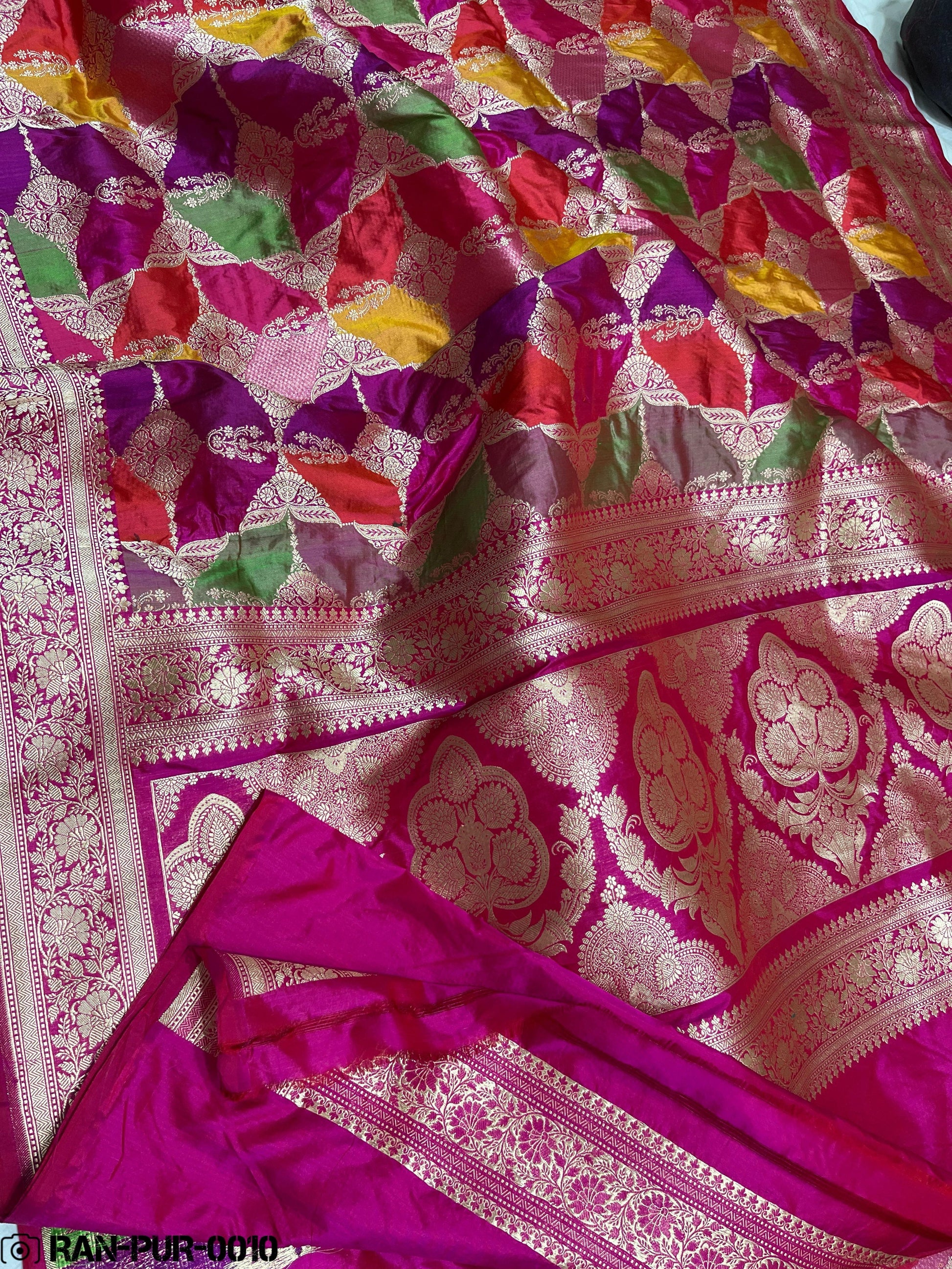 Banarsi Rangkat Saree Indian saree Khaddi silk saree - Saffronfashionindia