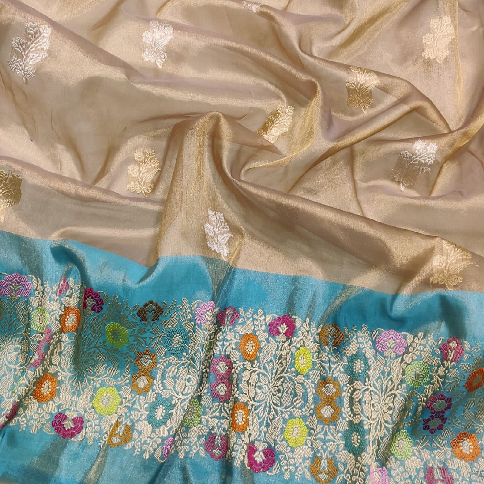 Rosal kadwa tissue handwoven saree - Saffronfashionindia