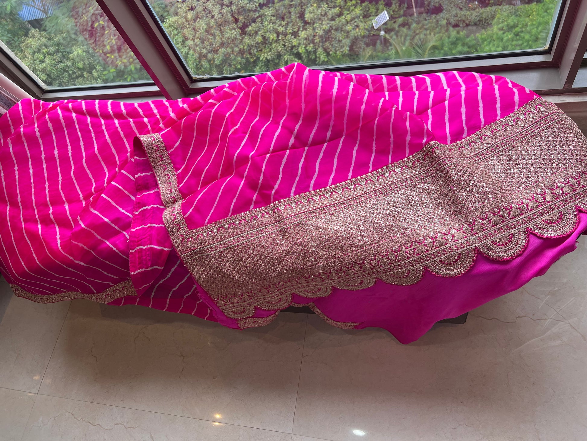 Pink Organza saree border saree party wear sari blouse - Saffronfashionindia