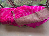 Pink Organza saree border saree party wear sari blouse