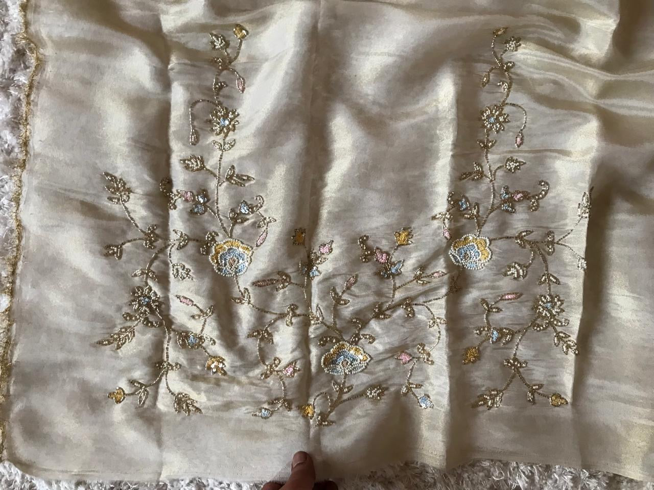 Luxury gold premium tissue silk saree Indian sarees - Saffronfashionindia