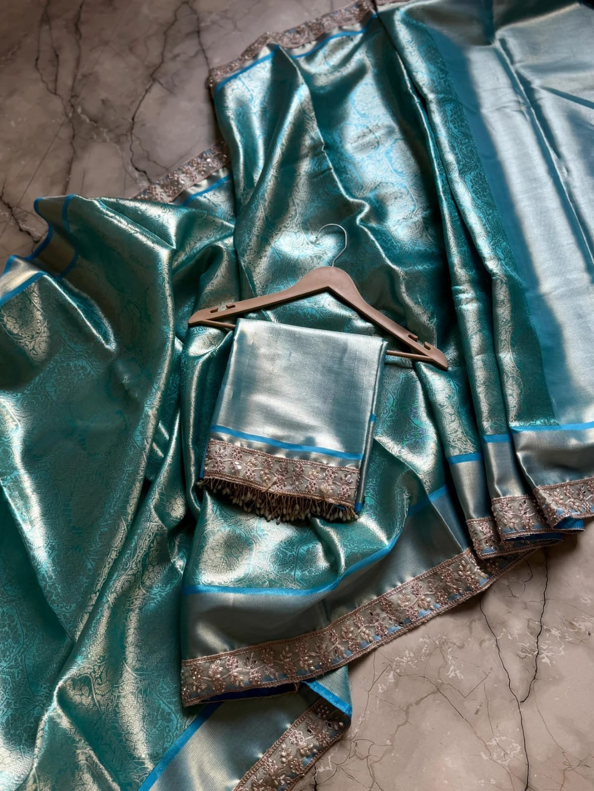 Paveli Banarsi saree tissue silk saree partywear sarees SaffronFashion