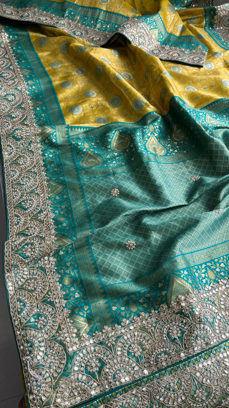 Banarsi Kanjeevaram saree gottapatti sarees - Saffronfashionindia