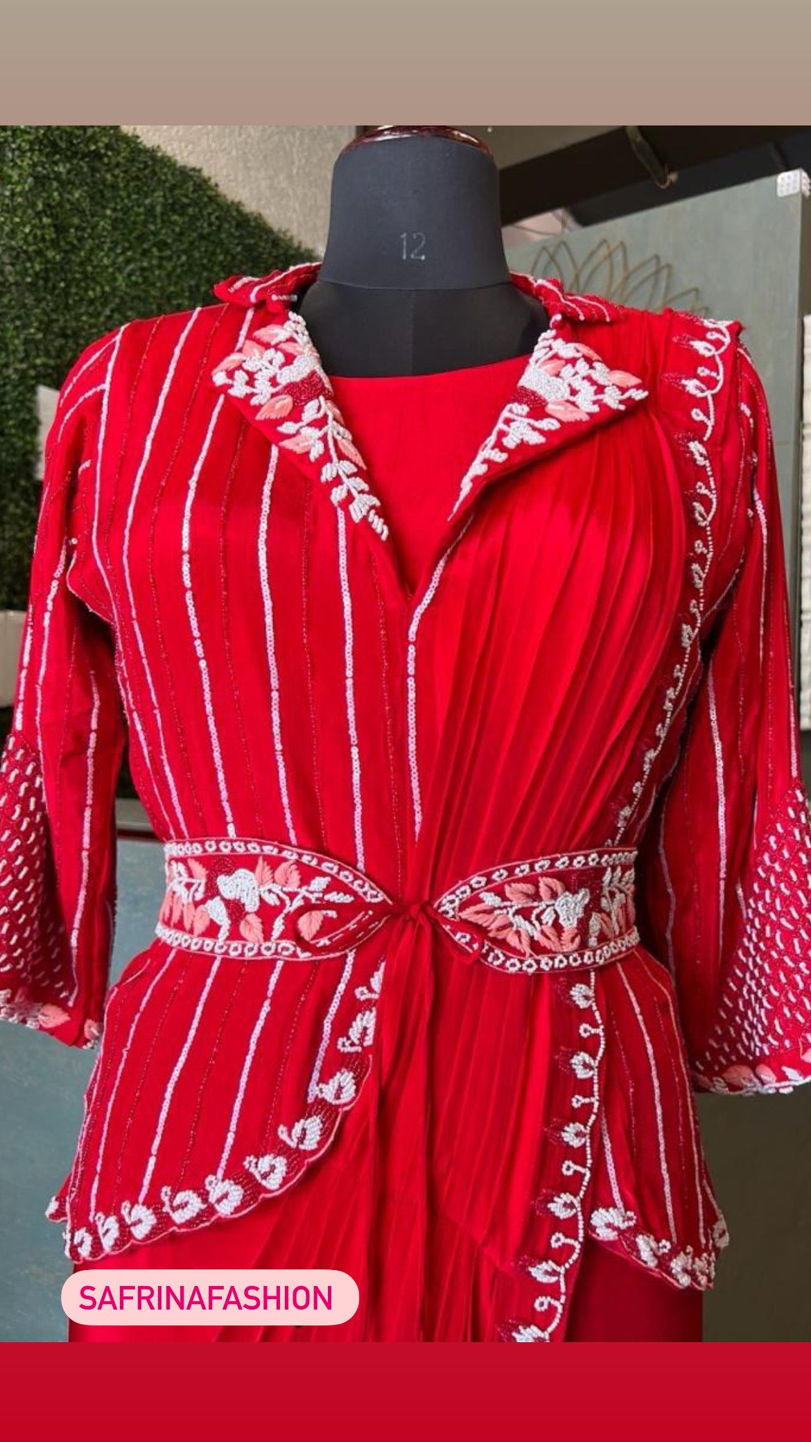 Red riding hood inspired Saree Stulish Saree - Saffronfashionindia